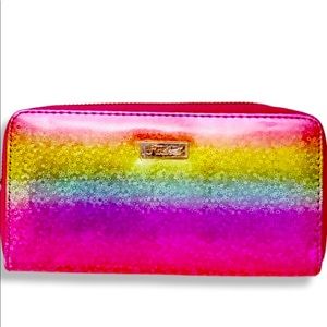 New Ladies Sparkling Rainbow Glitter Large Wallet